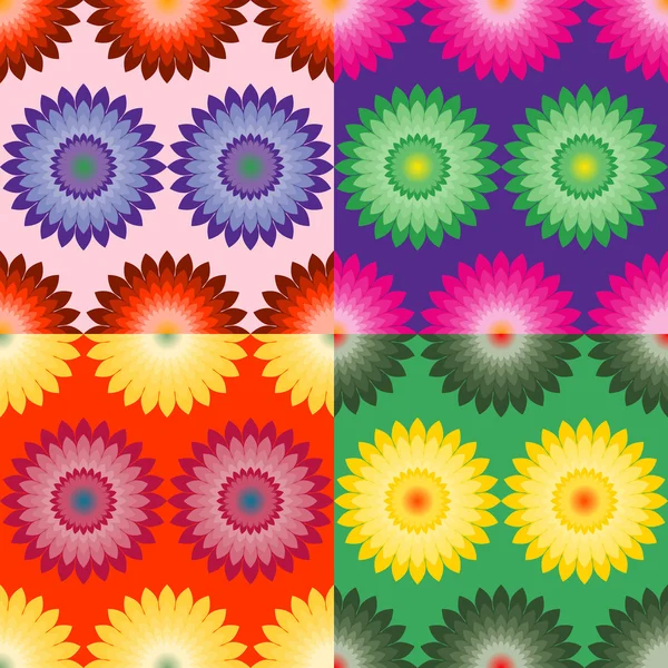 Floral set of patterns — Stock Vector