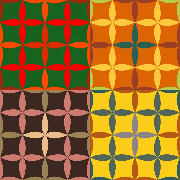 Set van naadloze patronen met puntige ovalen — Stockvector