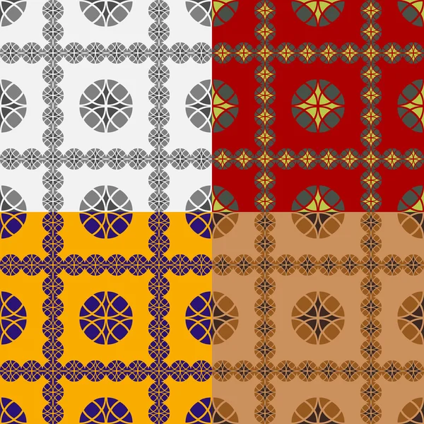 Ensemble de motifs sans couture avec des cercles — Image vectorielle