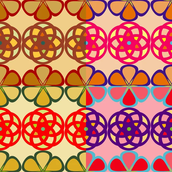 Uppsättning av färgglada seamless mönster — Stock vektor