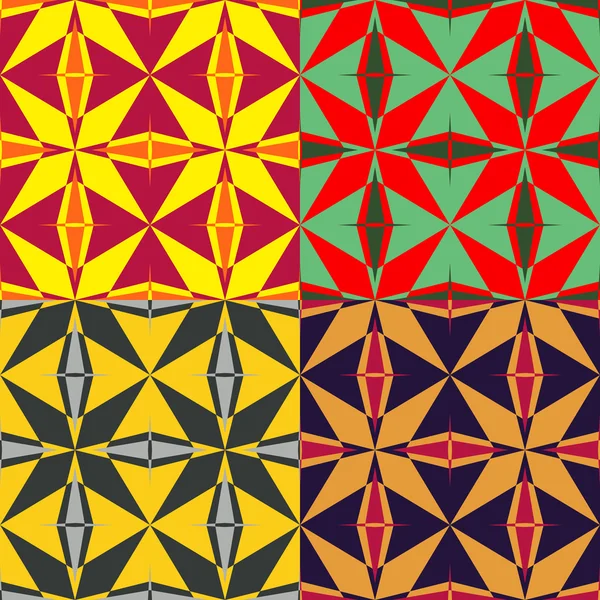 Reihe geometrischer nahtloser Muster — Stockvektor