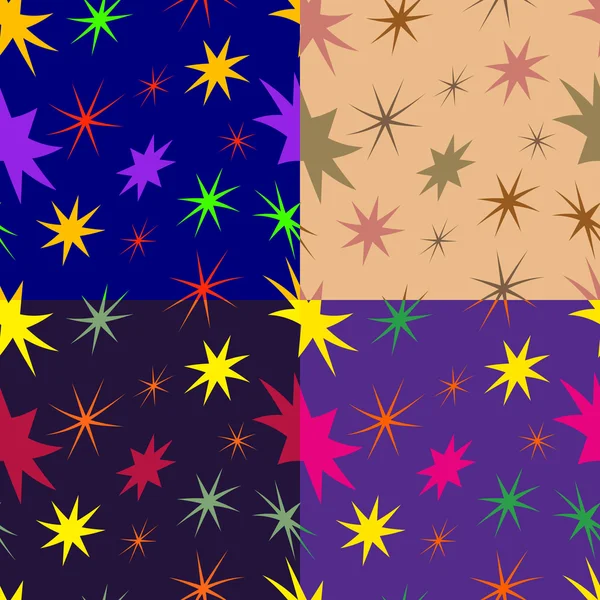 Set of seamless patterns from stars — Stock Vector