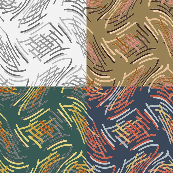 Set of abstract vector seamless pattern — Stock Vector