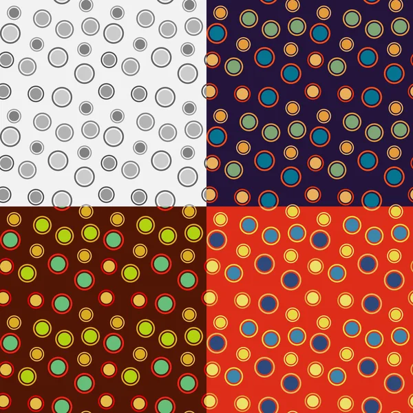 Ensemble de motifs de cercles sans couture — Image vectorielle