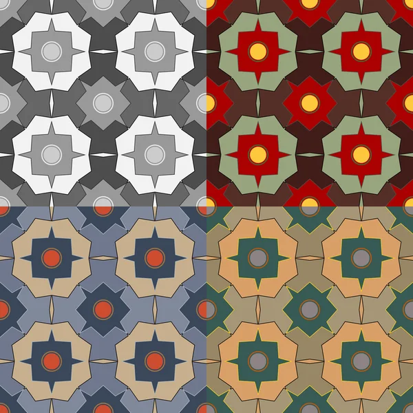 Conjunto de patrones vectoriales sin costura de geometría — Archivo Imágenes Vectoriales