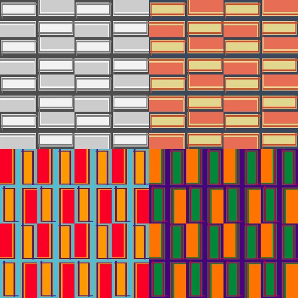 Reihe nahtloser geometrischer Vektormuster — Stockvektor