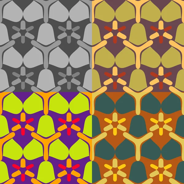 Reihe abstrakter Vektor-nahtloser Muster — Stockvektor