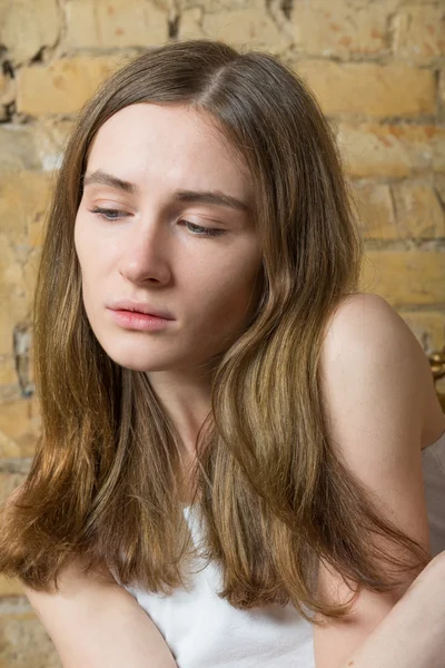 Retrato de uma menina triste — Fotografia de Stock