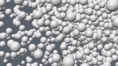 Discover the intricate world of molecular designs with floating white spheres.