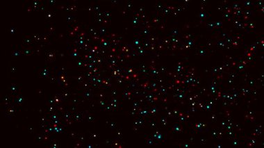 Göz kamaştırıcı ışıklar karanlık bir arka planda parlıyor, büyülü bir ortam yaratıyor..