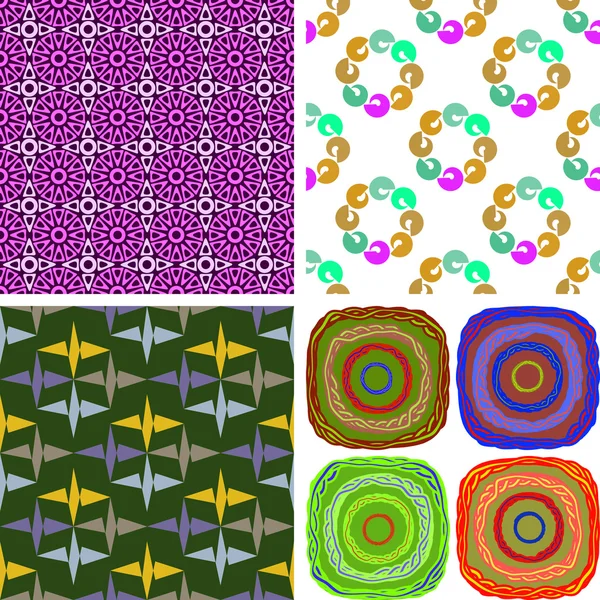 Set of four seamless patterns — Stock Vector