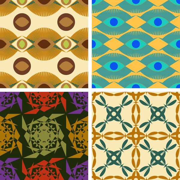 Conjunto de cuatro patrones sin costura — Archivo Imágenes Vectoriales