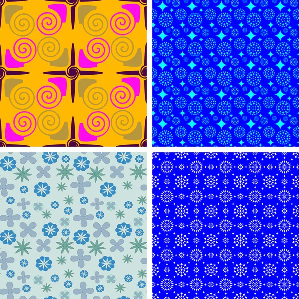 Set of four seamless patterns — Stock Vector