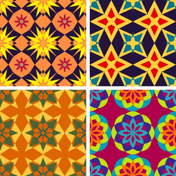 Set of four vector seamless patterns — Stock Vector