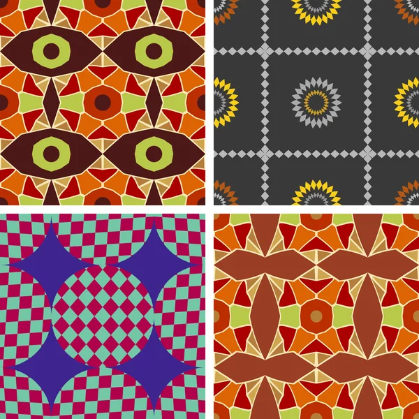 A set of four vector seamless patterns — Stock Vector