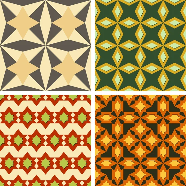 Set of four seamless color patterns — Stock Vector