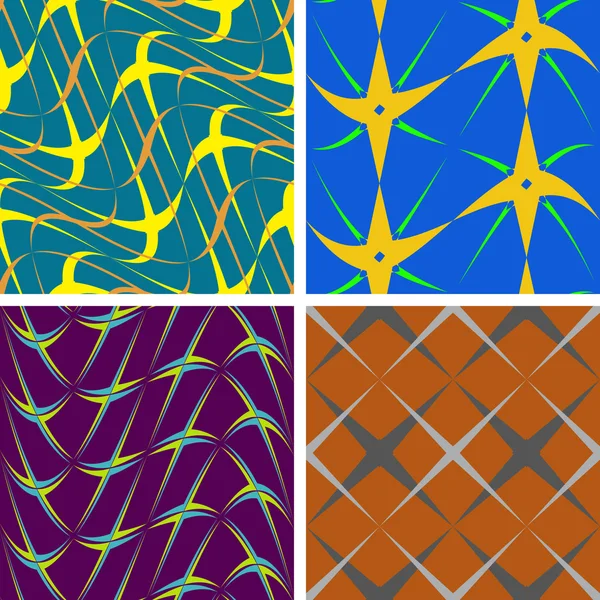 Ensemble de quatre motifs sans couture — Image vectorielle