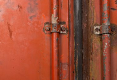 Arka plan kırmızı metal konteyner