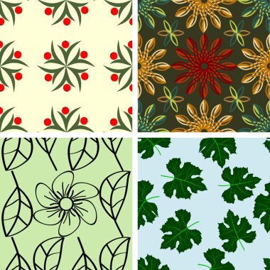 Soyut sembolik çiçek sorunsuz desenleri