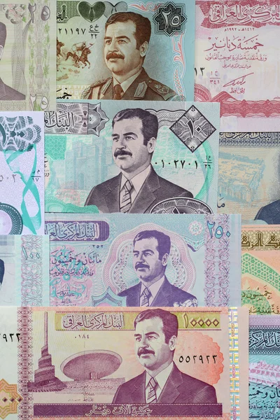 Saddám Husajn na irácké papírové peníze. — Stock fotografie