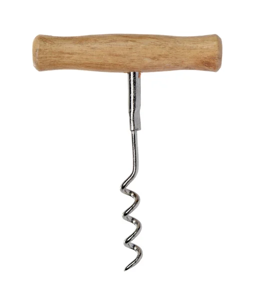 Corkscrew med trähandtag. — Stockfoto