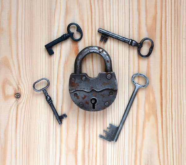 Padlock and keys. — Stock Photo, Image