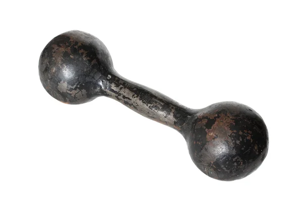 Old iron dumbbell — Stock Photo, Image