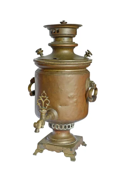 Antiguo Samovar Tula Aislado Sobre Fondo Blanco — Foto de Stock