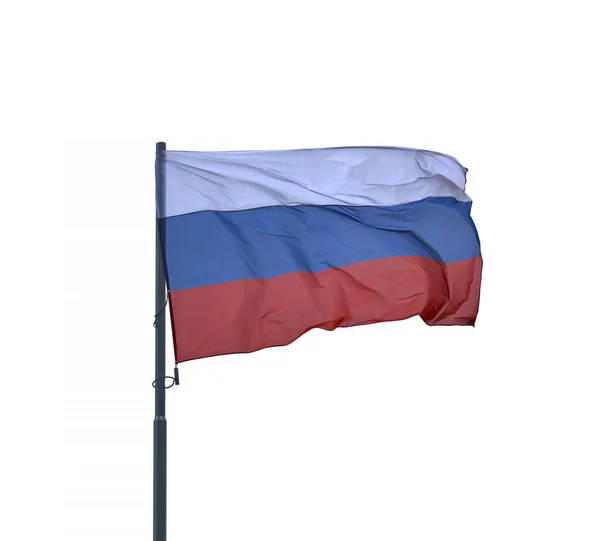 Vlag Van Rusland Geïsoleerd Een Witte Achtergrond — Stockfoto