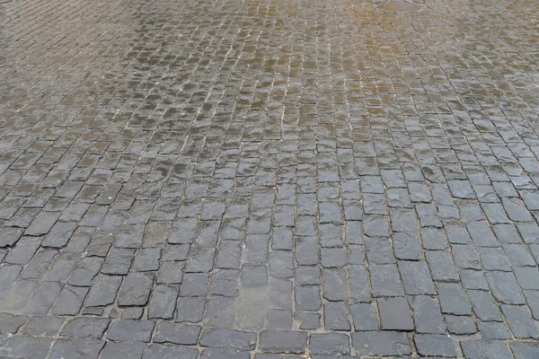 Abstract Background Old Cobblestone Pavement Closeup — Stock Photo, Image