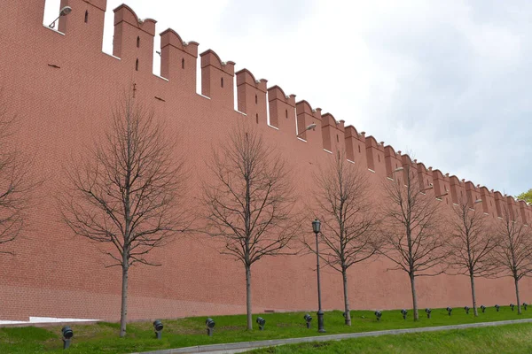 Background Old Brick Wall Painted Red Paint Part Kremlin Red — Stock Photo, Image