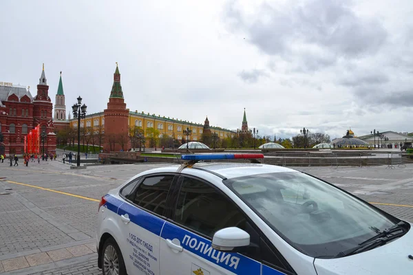 Moskou Rusland Mei 2021 Een Politieauto Buurt Van Het Moskou — Stockfoto