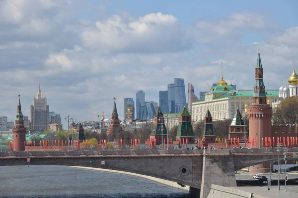 Moscou Rússia Maio 2021 Vista Panorâmica Praça Vermelha Com Kremlin — Fotografia de Stock