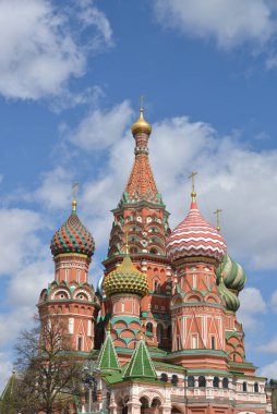 Moskova, Rusya. Moskova St Basil Katedrali manzarası.