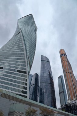 Moskova, Rusya - 5 Mayıs 2021: Gökdelenler iş merkezi Moskova.