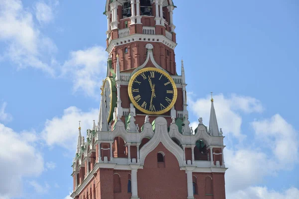 Russia Moscow Spasskaya Tower Moscow Kremlin Closeup — Stock Photo, Image