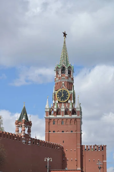 Rússia Moscovo Torre Spasskaya Kremlin Moscou Close — Fotografia de Stock