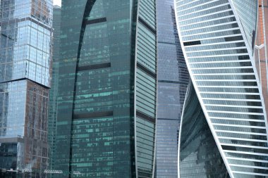 Moskova, Rusya - 5 Mayıs 2021: Gökdelenler iş merkezi Moskova.