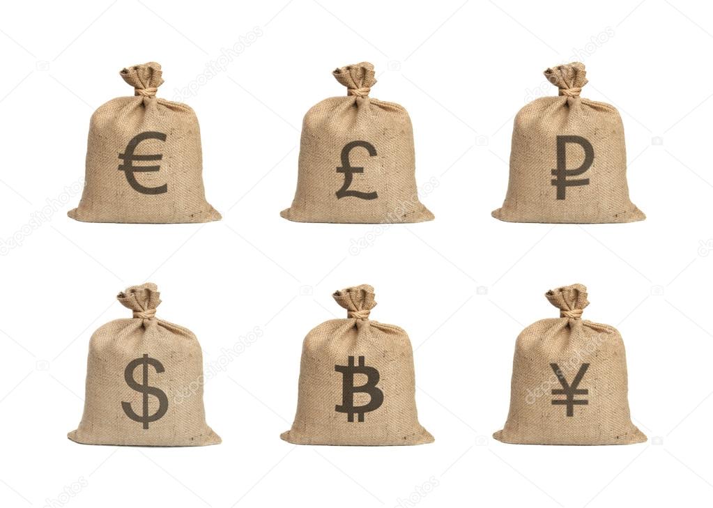 Bags with money.