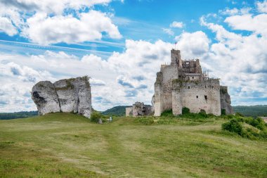 Mirow Ortaçağ şatosu kalıntıları, Silezya, Polonya.