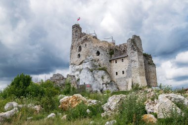 Mirow Ortaçağ şatosu kalıntıları, Silezya, Polonya.