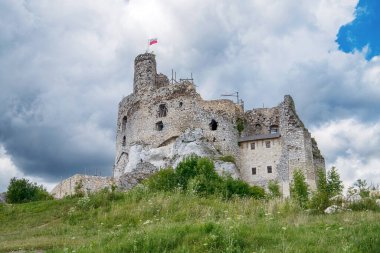 Mirow Ortaçağ şatosu kalıntıları, Silezya, Polonya.