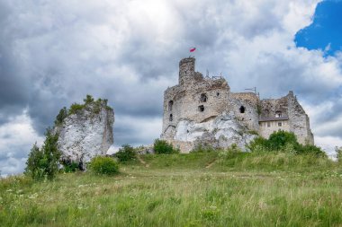 Mirow Ortaçağ şatosu kalıntıları, Silezya, Polonya.