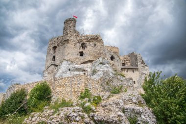 Mirow Ortaçağ şatosu kalıntıları, Silezya, Polonya.