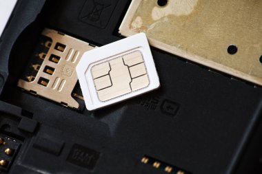 Telefon sim kartları. telekomünikasyon kavramı