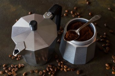 Moka otu. Espresso kahve yapma aracı.