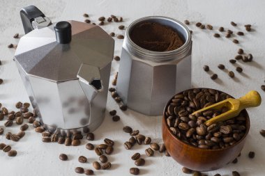 Moka otu. Espresso kahve yapma aracı.