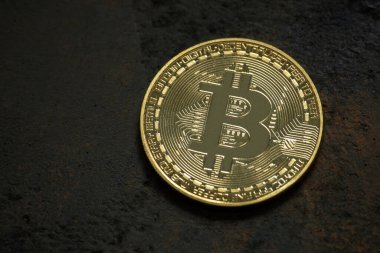 Bitcoin logo madeni para, iş kripto para kavramı