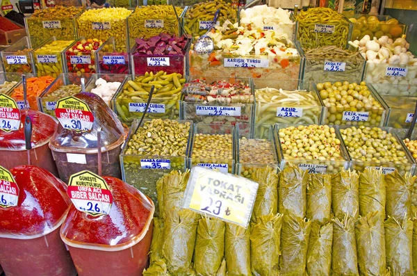 Verdure Foglie Marinate Turchia Sul Mercato Vendita — Foto Stock