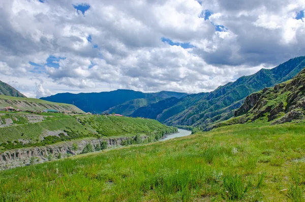 Paesaggio Del Monte Altai Fiume Montagna Russia — Foto Stock